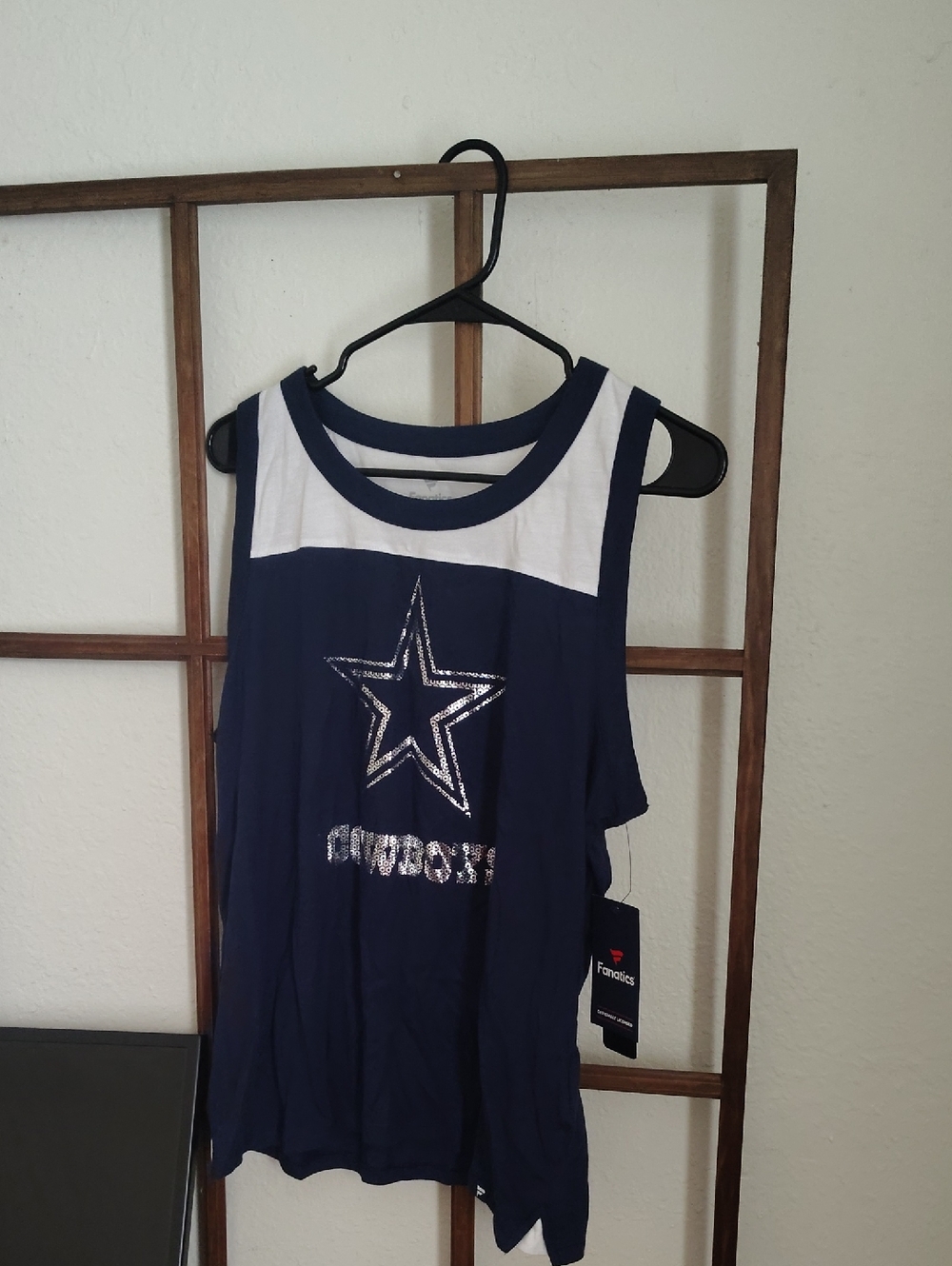 Fanatics Navy and White Dallas Cowboys Star Tank